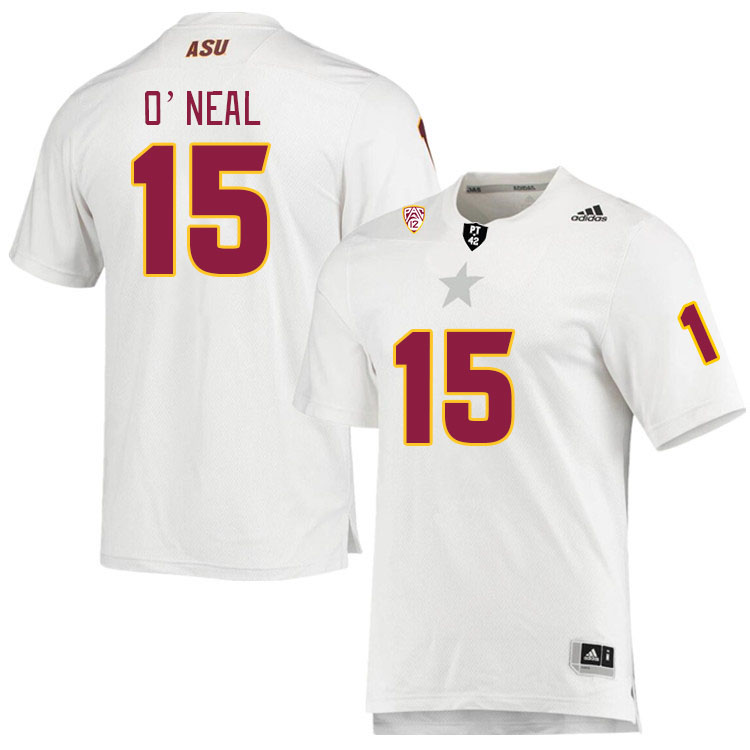 Men #15 Elijah O'Neal Arizona State Sun Devils College Football Jerseys Stitched Sale-White